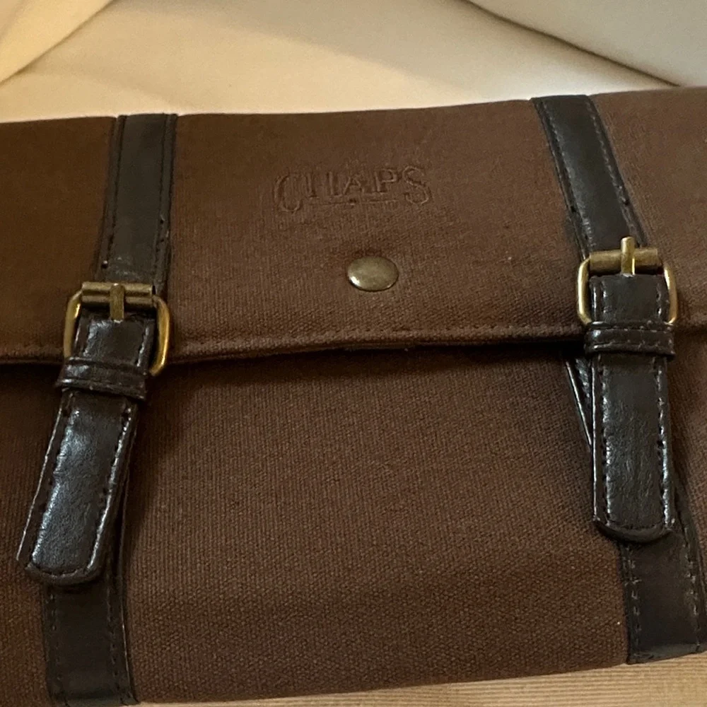 Chaps Brown Canvas toiletries bag preowned